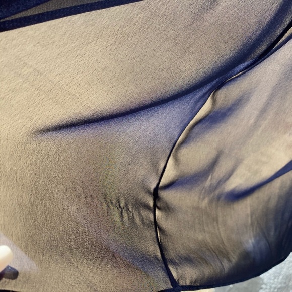 Vince Camuto purple rhinestone embellished neckline chiffon trapeze dress sz 2 - Picture 7 of 8